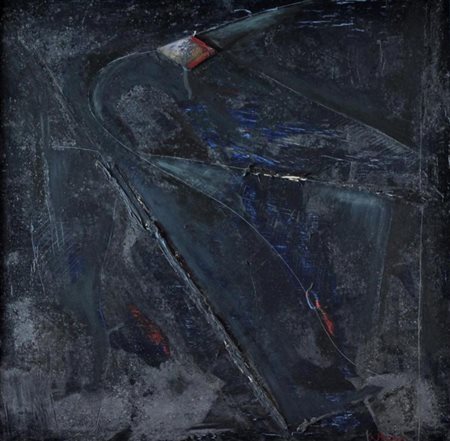 Raphael Stradiotto L'AQUILONE E LA GOCCIA olio su tavola, cm 60x60 firma...