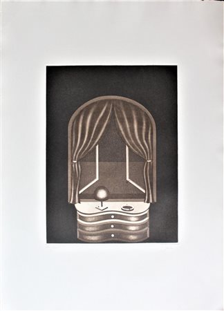 Zivko Djak SENZA TITOLO acquaforte su carta, cm 39x29 su foglio cm 71x50,5;...