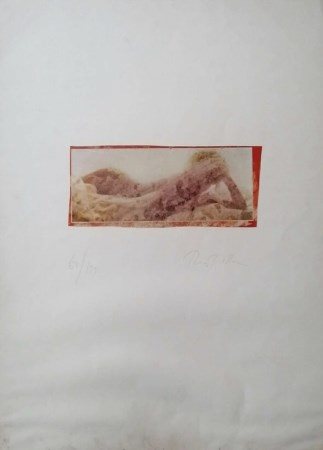 Mimmo Rotella "Donna stesa" '70