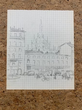 GALILEO CHINI (1873-1956) - Milano: studio di architettura per il Duomo (studio N.2), 1936