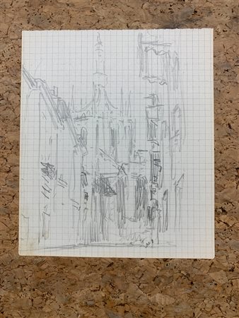 GALILEO CHINI (1873-1956) - Milano: studio per Piazza Duomo, 1936