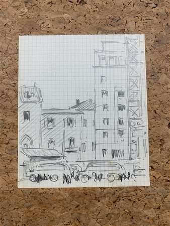 GALILEO CHINI (1873-1956) - Milano: traffico in città, 1936