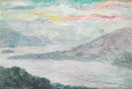 FIORAVANTE ARIOLI (1890-1980) - Un'alba sul Lago Maggiore, 1978