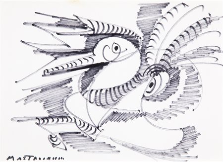 UMBERTO MASTROIANNI (1910-1998) - Studio per l'uccello di fuoco 1980