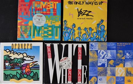 Autori Vari Lotto di 3 vinili 33 giri e 2 vinili 45 giri genere 'electronic...