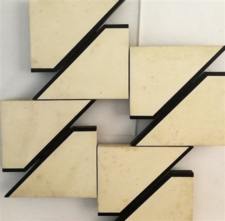 Saverio Cecere, Diagonali blu su fondo bianco, 1994
