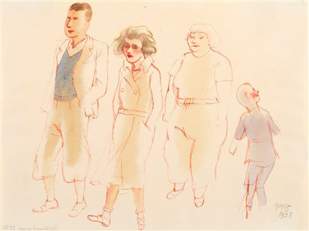 George Grosz (Berino 1893-Berlino 1959)  - Aus der Sommerfrische passanten, Ostseebad Wustrow, 1928