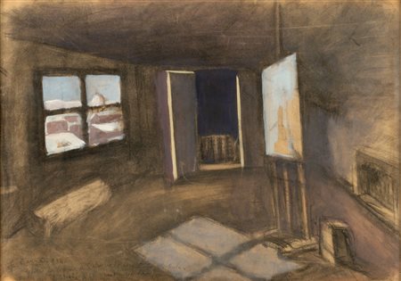 Carlo Carrà (Quargnento 1881-Milano 1966)  - Schizzo per la scena della Bohème, 1934