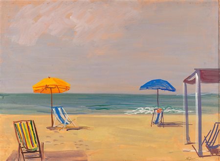 Achille Funi (Ferrara 1890-Appiano Gentile 1972)  - N. 71 Marina, 1965