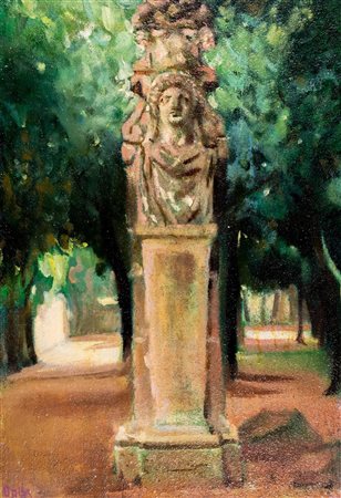 Giacomo Balla (Torino 1871-Roma 1958)  - Villa Borghese - Erma a Parco dei Daini, 1920s