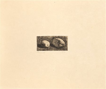 Giorgio Morandi (Bologna 1890-1964)  - Natura morta con pane e limone, 1921