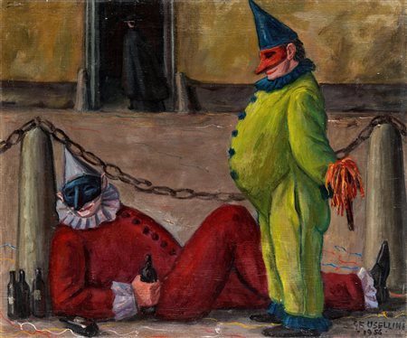 Gianfilippo Usellini (Milano 1903-Arona 1971)  - Maschere, 1956