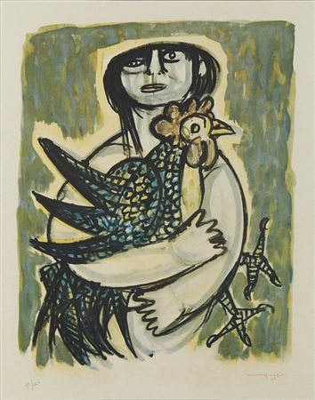 Giuseppe Migneco, Donna con gallo