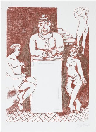 Franco Gentilini, Interno con figure