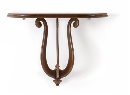  UNA CONSOLE PENSILE, anni '30. <br>Legno di 