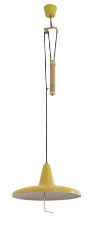 UNA LAMPADA A SOSPENSIONE A SALISCENDI, anni '50. 