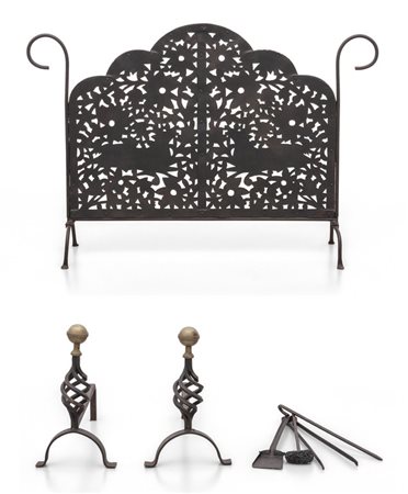 UN SET DI ATTREZZI DA CAMINO, anni '50. 