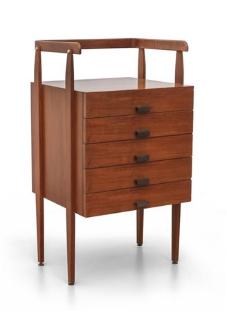  UNA PICCOLA CASSETTIERA, anni '50. <br>Legno di 