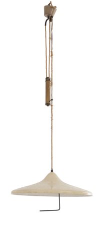 UNA LAMPADA A SOSPENSIONE A SALISCENDI, anni '50. 