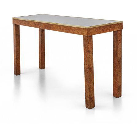 UNA CONSOLE, anni '50. <br>Legno impiallacciato 