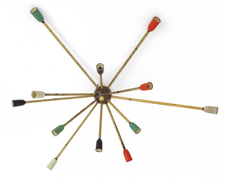 UNA LAMPADA  DA PARETE, anni '60. <br>Ottone, 