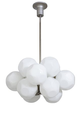 UNA LAMPADA A SOSPENSIONE, anni '60<br>Alluminio, 