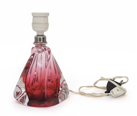 UNA LAMPADA DA TAVOLO, anni '60. <br>Vetro 