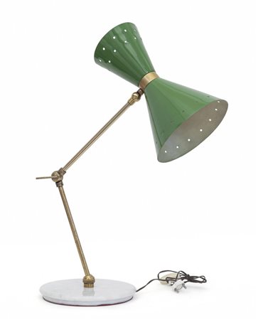  UNA LAMPADA DA TAVOLO, anni '60<br>Marmo di 