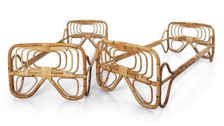  UNA COPPIA DI DAY-BED, anni '60. <br>Malacca, 