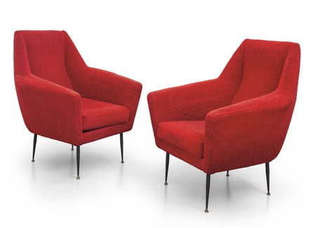 DUE POLTRONE, anni '60<br>Strutture in legno, 