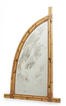  UNO SPECCHIO DA PARETE, anni '60. <br>Bambù, 