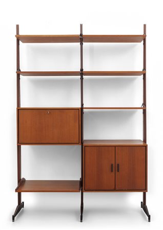 UNA LIBRERIA, anni '60. <br>Acciaio verniciato, 