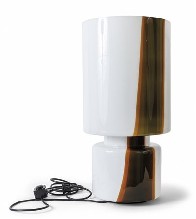  UNA LAMPADA DA TAVOLO, anni '70. <br>Vetro 