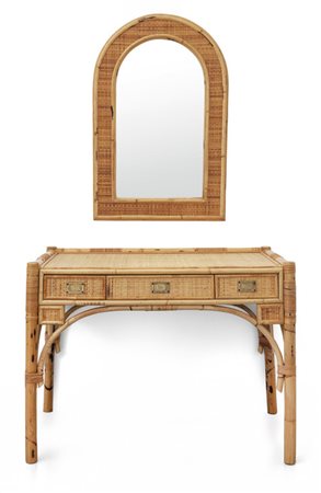 UNA TOILETTE, anni '70. <br>Malacca, bambù, 