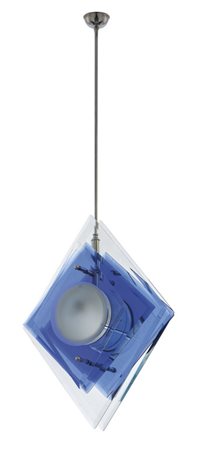 UN LAMPADARIO, anni '70. <br>Ottone cromato, 