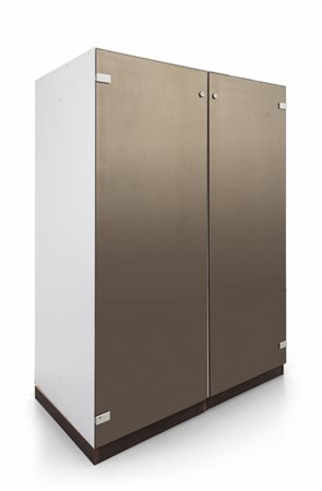  DUE ARMADIETTI, anni '70. <br>Legno rivestito in 