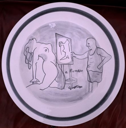 GUTTUSO RENATO Bagheria (Pa) 1911 A Picasso 1980 Ceramica esemplare n. 76/95...