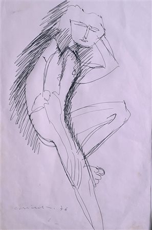 BRINDISI REMO Roma (Roma) 1918 La fontanella 1976 China su carta 32,00x21,00...