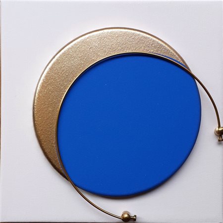 BANI BRUNO Cernusco sul Naviglio (Mi) 1954 Moon G/B/W 2020 acrilico e filo di...