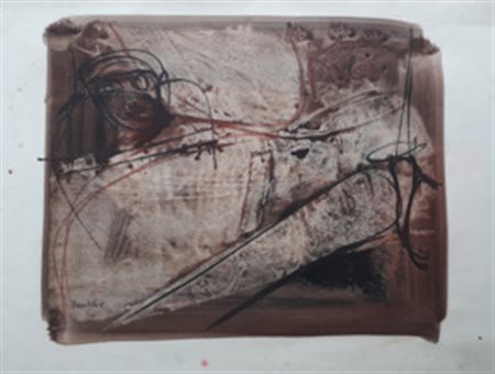 BARATELLA PAOLO Bologna (Bo) 1935 Composizione 1962 Tecnica mista su carta...