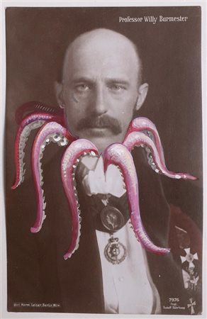 CUOGHI VANNI Genova (Ge) 1966 Polposo 2009 Acrilico su cartolina storica...