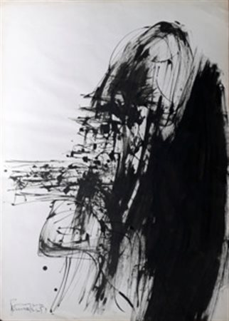 ROMAGNONI BEPI Milano (Mi) 1930 Composizione 1958 China su carta 70,00x50,00...