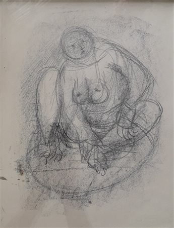 MARINI MARINO Pistoia (Pt) 1901 Nudo accoccolato 1940 Matita su carta...