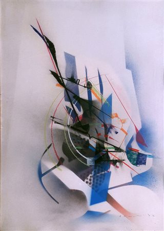 FRANCESCHINI EDOARDO Catania (Ct) 1928 Senza titolo 1977 Mista su cartoncino...