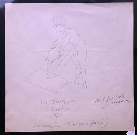 MACCARI MINO Siena (Lu) 1898 Un'incisione a buchino 1968 Matita su carta...