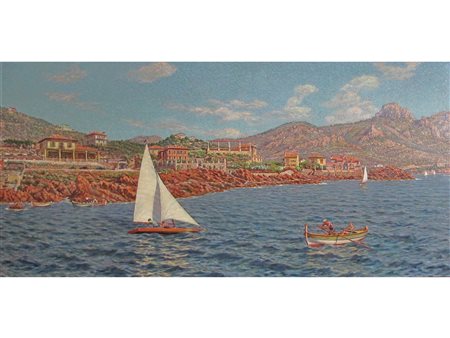 Piero Focardi (Settignano1889-Anthéor 1945) Anthéor Olio su compensato...