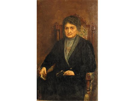 Ernesto Piacentini (1867-?) Ritratto di signora Olio su tela Misure 124x74.5 cm