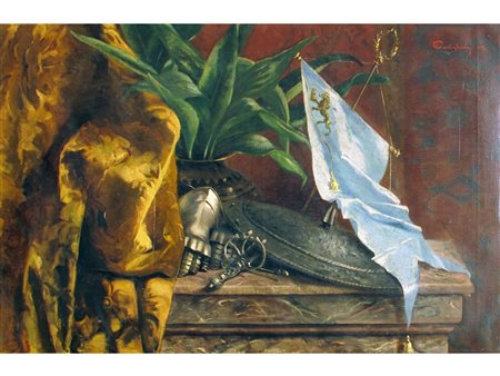 C. Castiglioni (XIX secolo) Coppia di Natura morta Olio su tela Una firmata e...