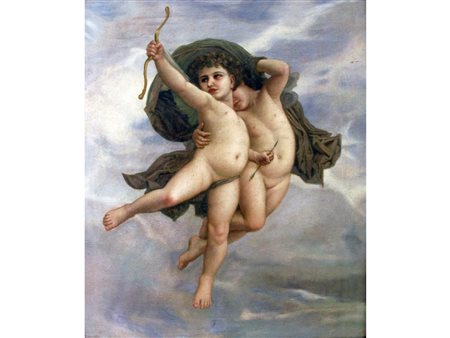 Anonimo (XIX secolo) Angioletti Olio su tela Misure 60x50 cm