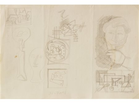 Atanasio Soldati (Parma 1896-1953) Senza Titolo Matita su carta Lettera del...